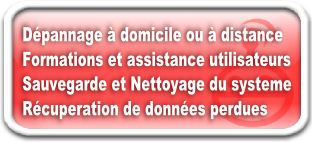 Particuliers: Dépannage à domicile ou à distance,formations et assistance utilisateurs,sauvegarde et Nettoyage du systeme, récuperation de données perdues